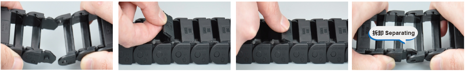 CSB可打开微型电缆拖链安装说明 CSB可打开微型电缆拖链安装说明